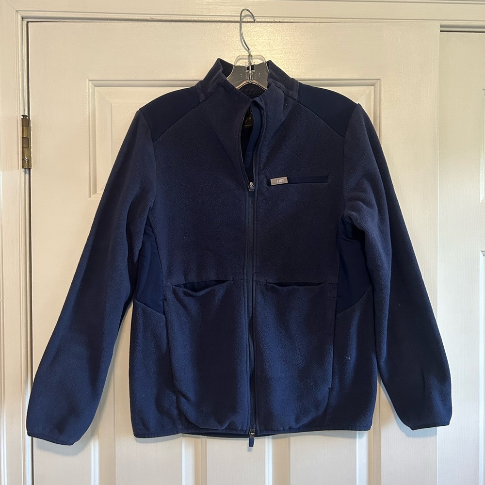 Navy Figs On Shift Fleece Jacket